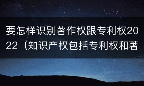 要怎样识别著作权跟专利权2022（知识产权包括专利权和著作权吗）
