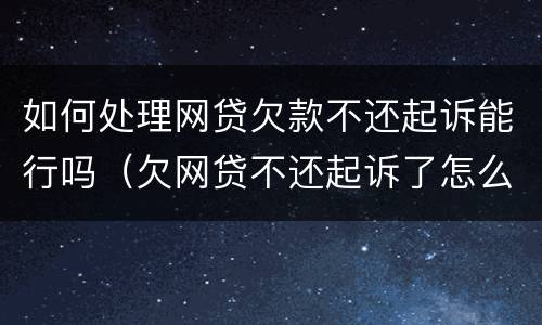 如何处理网贷欠款不还起诉能行吗（欠网贷不还起诉了怎么办）