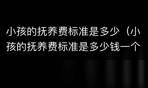 小孩的抚养费标准是多少（小孩的抚养费标准是多少钱一个月）