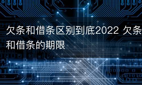 欠条和借条区别到底2022 欠条和借条的期限