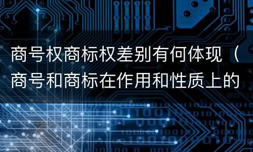 商号权商标权差别有何体现（商号和商标在作用和性质上的区别）