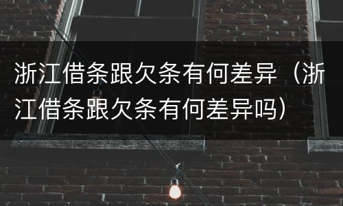 浙江借条跟欠条有何差异（浙江借条跟欠条有何差异吗）