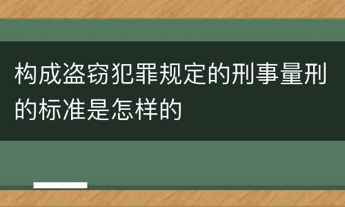 构成盗窃犯罪规定的刑事量刑的标准是怎样的