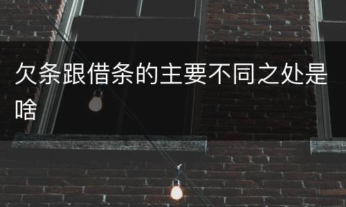 欠条跟借条的主要不同之处是啥