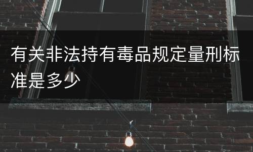有关非法持有毒品规定量刑标准是多少