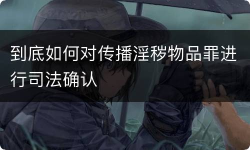 到底如何对传播淫秽物品罪进行司法确认
