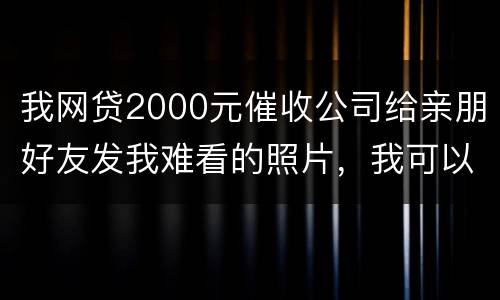 我网贷2000元催收公司给亲朋好友发我难看的照片，我可以维护吗