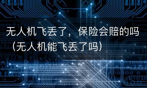 无人机飞丢了，保险会赔的吗（无人机能飞丢了吗）
