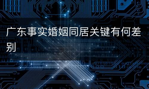 广东事实婚姻同居关键有何差别