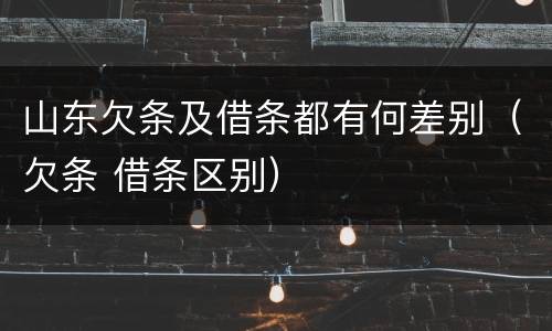 山东欠条及借条都有何差别（欠条 借条区别）