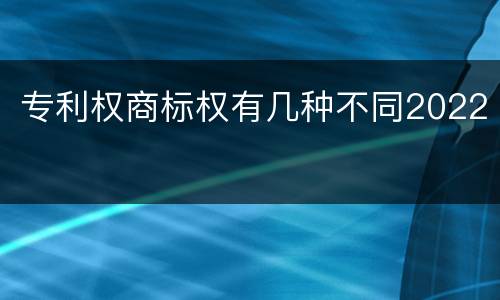 专利权商标权有几种不同2022