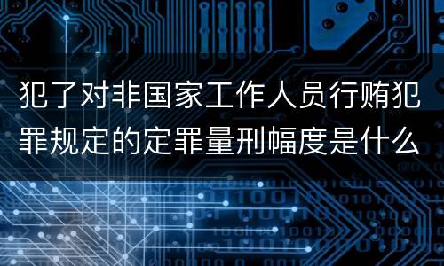 犯了对非国家工作人员行贿犯罪规定的定罪量刑幅度是什么