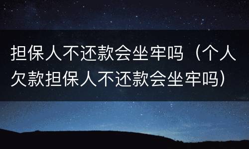 担保人不还款会坐牢吗（个人欠款担保人不还款会坐牢吗）