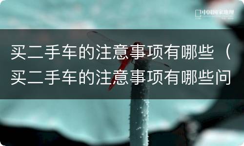 买二手车的注意事项有哪些（买二手车的注意事项有哪些问题）