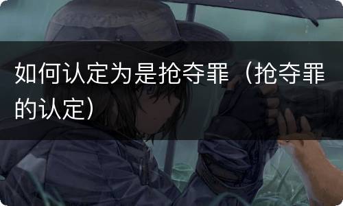如何认定为是抢夺罪（抢夺罪的认定）