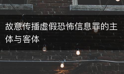 故意传播虚假恐怖信息罪的主体与客体