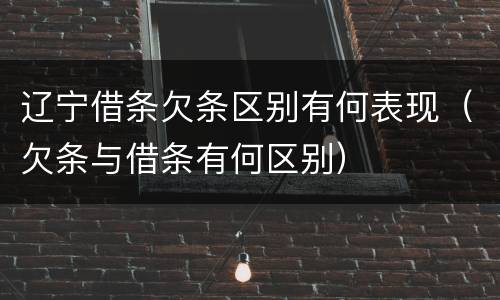 辽宁借条欠条区别有何表现（欠条与借条有何区别）