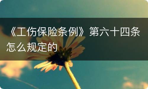 《工伤保险条例》第六十四条怎么规定的