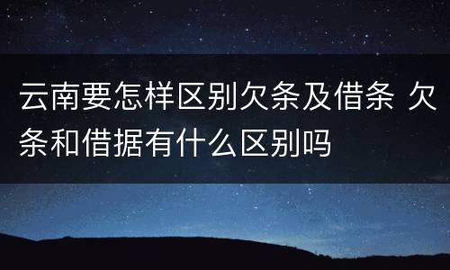 云南要怎样区别欠条及借条 欠条和借据有什么区别吗