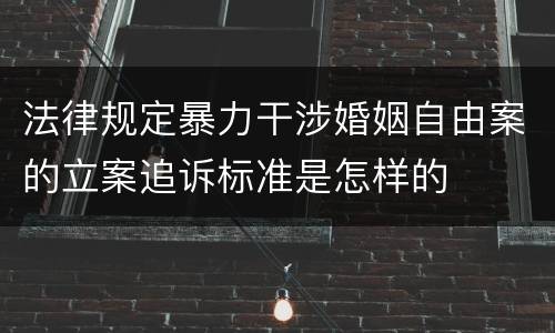 法律规定暴力干涉婚姻自由案的立案追诉标准是怎样的