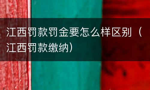 江西罚款罚金要怎么样区别（江西罚款缴纳）