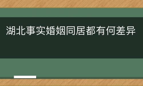 湖北事实婚姻同居都有何差异