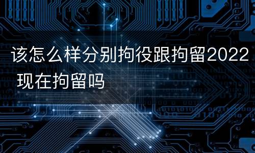 该怎么样分别拘役跟拘留2022 现在拘留吗