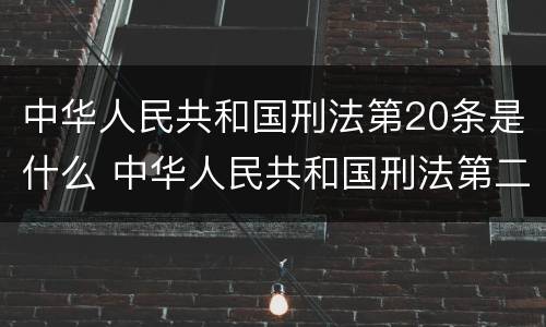 中华人民共和国刑法第20条是什么 中华人民共和国刑法第二十二条
