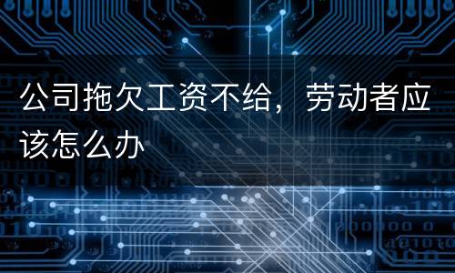 公司拖欠工资不给，劳动者应该怎么办
