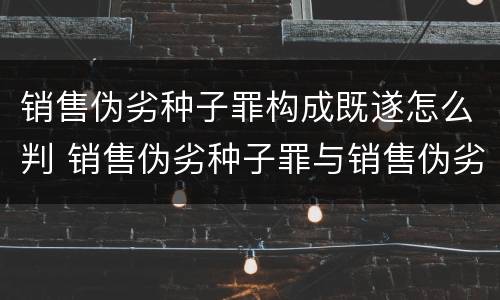 销售伪劣种子罪构成既遂怎么判 销售伪劣种子罪与销售伪劣产品罪的关系