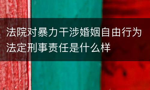 法院对暴力干涉婚姻自由行为法定刑事责任是什么样