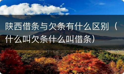 陕西借条与欠条有什么区别（什么叫欠条什么叫借条）
