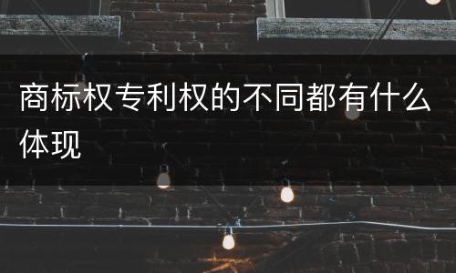 商标权专利权的不同都有什么体现