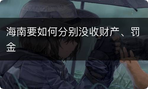 海南要如何分别没收财产、罚金