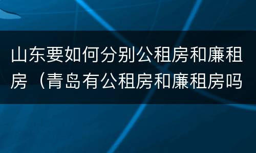 山东要如何分别公租房和廉租房（青岛有公租房和廉租房吗）