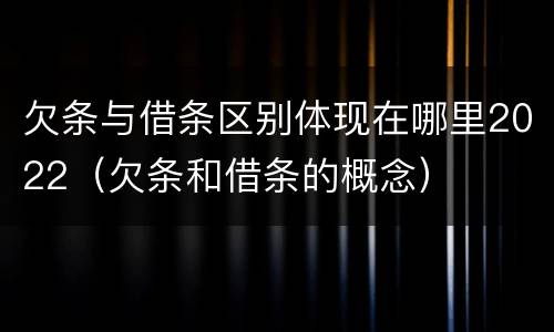 欠条与借条区别体现在哪里2022（欠条和借条的概念）