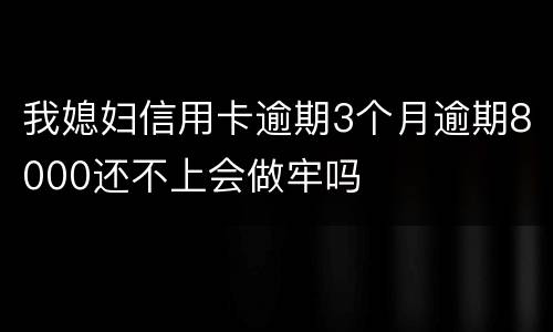 我媳妇信用卡逾期3个月逾期8000还不上会做牢吗