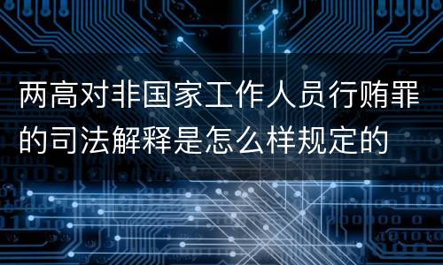 两高对非国家工作人员行贿罪的司法解释是怎么样规定的