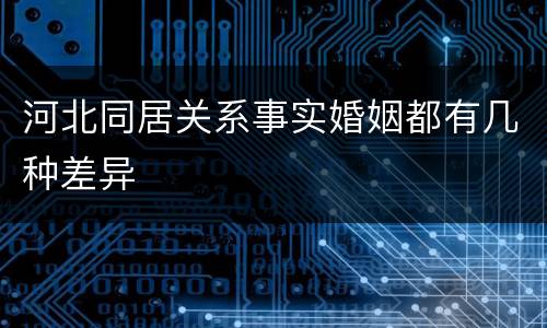 河北同居关系事实婚姻都有几种差异