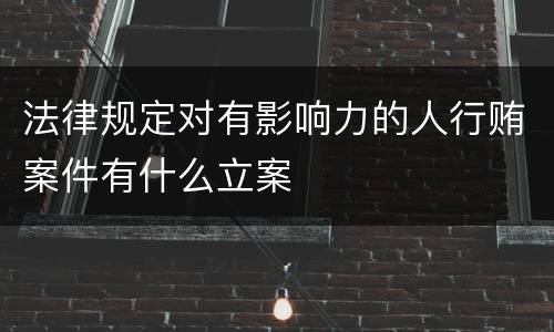 法律规定对有影响力的人行贿案件有什么立案