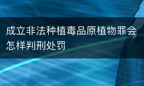 成立非法种植毒品原植物罪会怎样判刑处罚