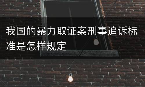 我国的暴力取证案刑事追诉标准是怎样规定