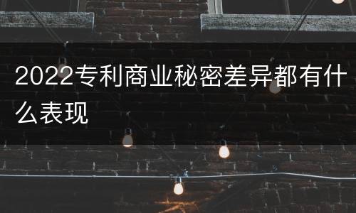 2022专利商业秘密差异都有什么表现