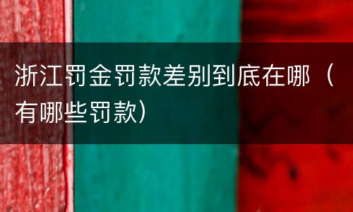 浙江罚金罚款差别到底在哪（有哪些罚款）