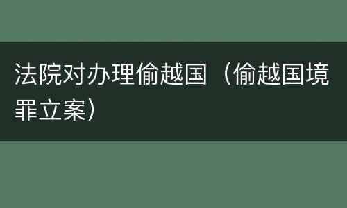 法院对办理偷越国（偷越国境罪立案）