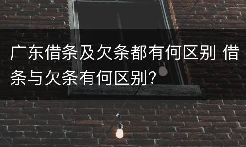 广东借条及欠条都有何区别 借条与欠条有何区别?