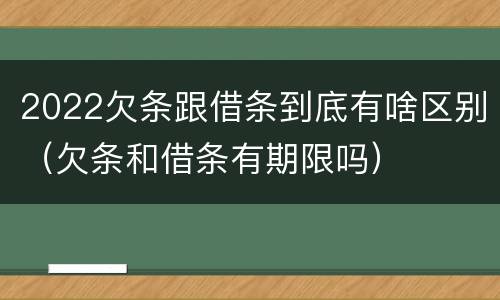 2022欠条跟借条到底有啥区别（欠条和借条有期限吗）
