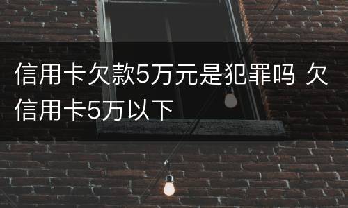 信用卡欠款5万元是犯罪吗 欠信用卡5万以下