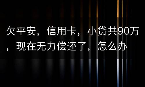欠平安，信用卡，小贷共90万，现在无力偿还了，怎么办