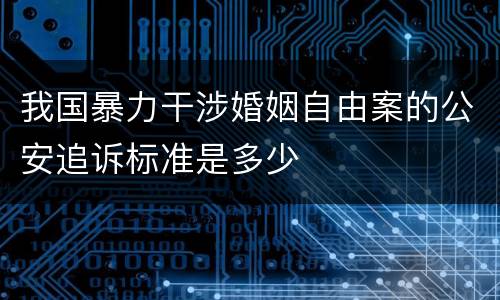 我国暴力干涉婚姻自由案的公安追诉标准是多少